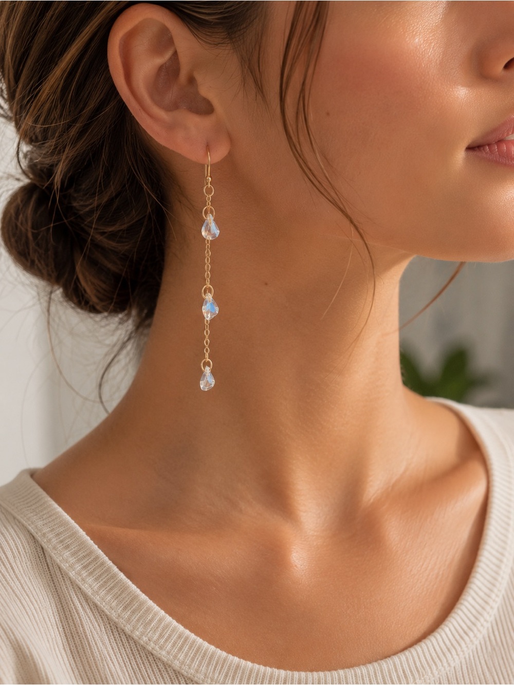 Swarovski Crystal Gold Filled Dangle Earrings